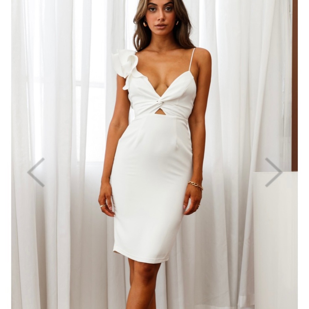 WHITE MIDI DRESS